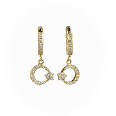 Ay Yıldız Altın Küpe 14KP223 - Altınaşkı