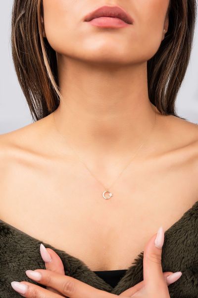 Ay Yıldız Hayalet Altın Kolye 8KLY631 - Altınaşkı