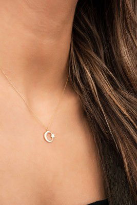 Ay Yıldız Hayalet Altın Kolye 8KLY792 - 1