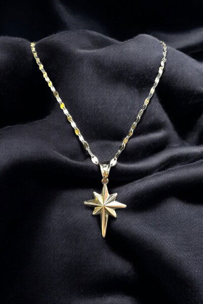 Aynalı Zincir Kuzey Yıldızlı Altın Kolye 14KLY2119 - Altınaşkı