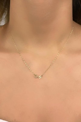 Aynalı Zincirli Kuzey Yıldızı Altın Kolye 14KLY4785 - 3