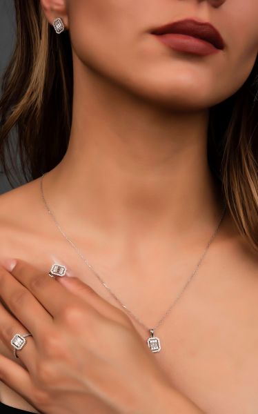 Baget Beyaz Altın Set 8MNST002 - Altınaşkı