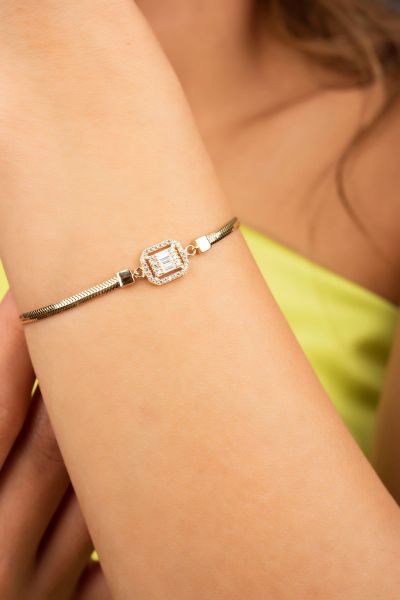 Baget Taşlı Altın Bileklik 14KNY931 - Altınaşkı