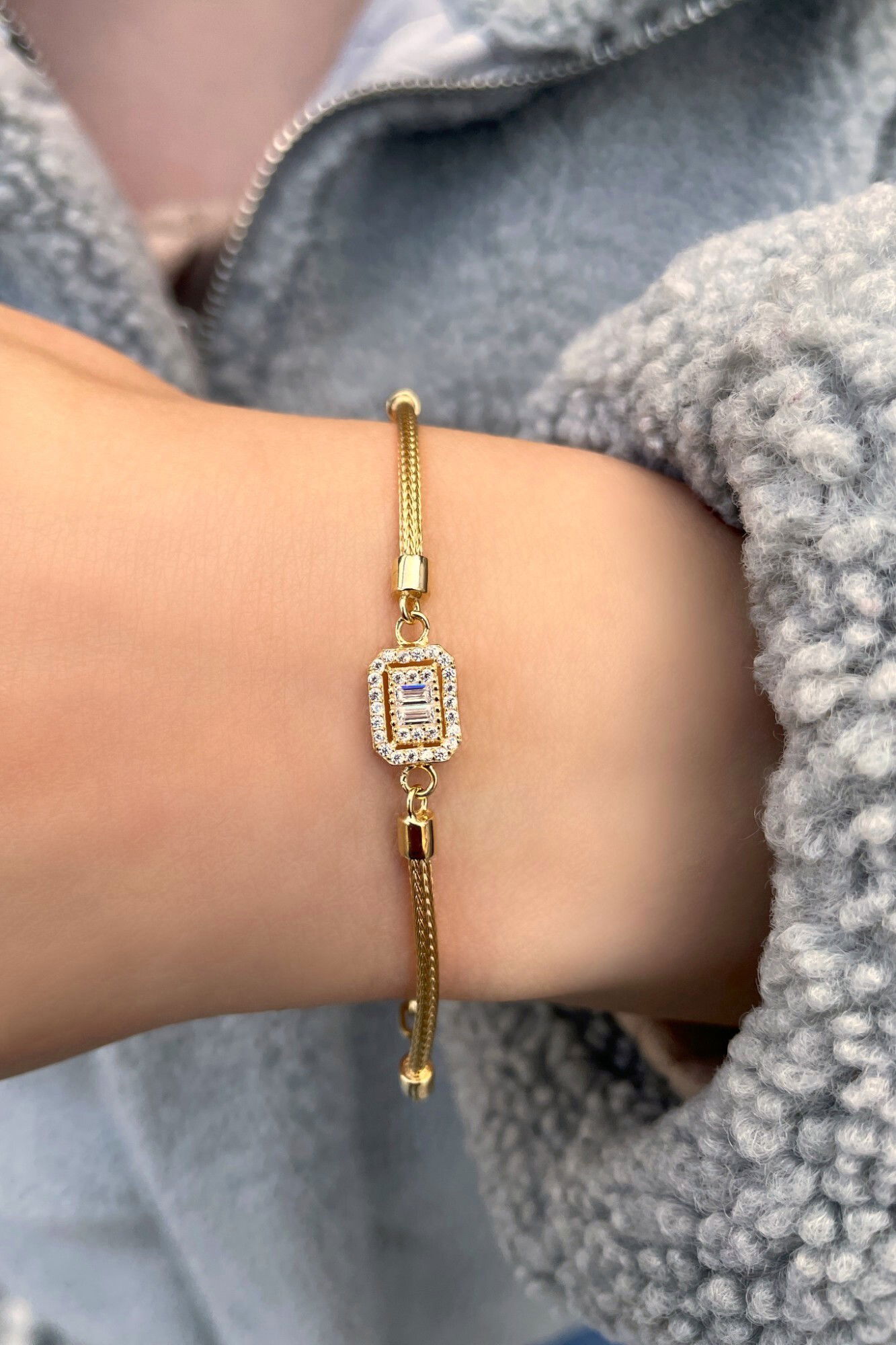 Baget Taşlı Altın Bileklik 8KNY8934 - 2