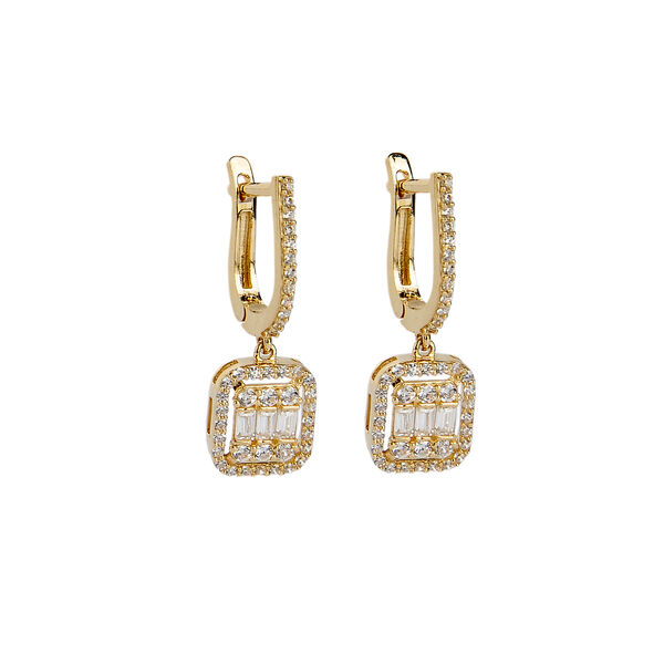 Baget Taşlı Altın Küpe 14KP1840 - Altınaşkı