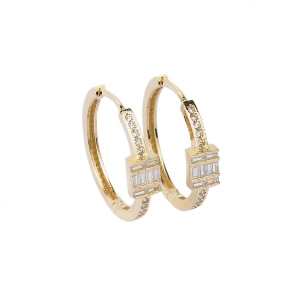 Baget Taşlı Altın Küpe 14KP2067 - Altınaşkı