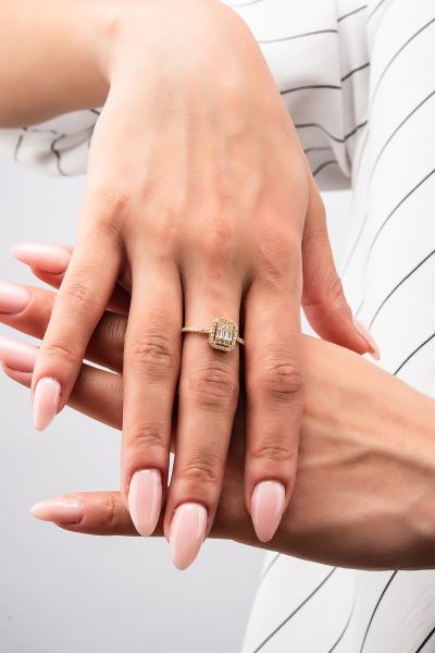 Baget Taşlı Altın Yüzük 14YZ2581 - Altınaşkı