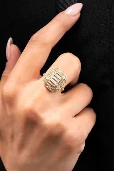 Baget Taşlı Altın Yüzük 14YZ3890 - Altınaşkı