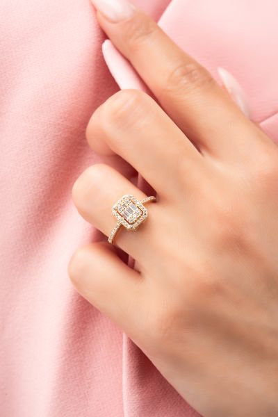 Baget Taşlı Altın Yüzük 14YZ4151 - Altınaşkı