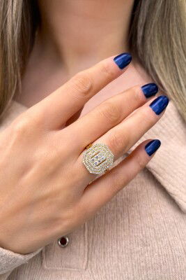 Baget Taşlı Altın Yüzük 14YZ7925 - 1