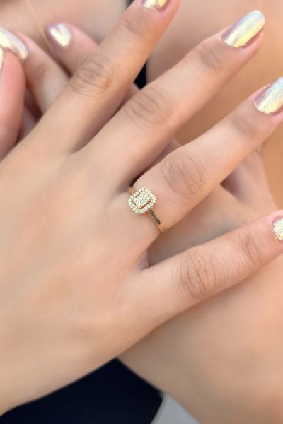 Baget Taşlı Altın Yüzük 8YZK123 - Altınaşkı