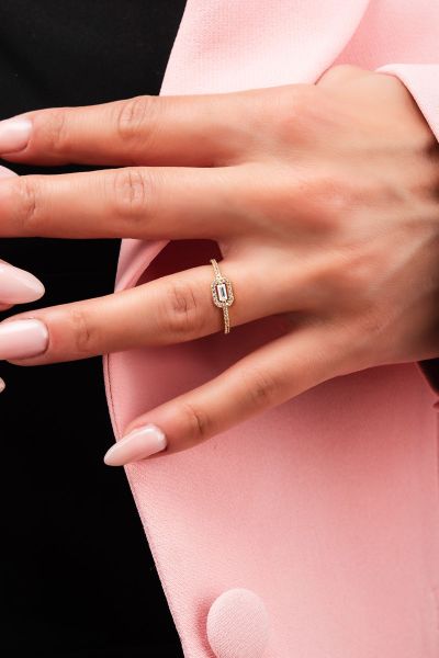 Baget Taşlı Altın Yüzük 8YZK2798 - Altınaşkı