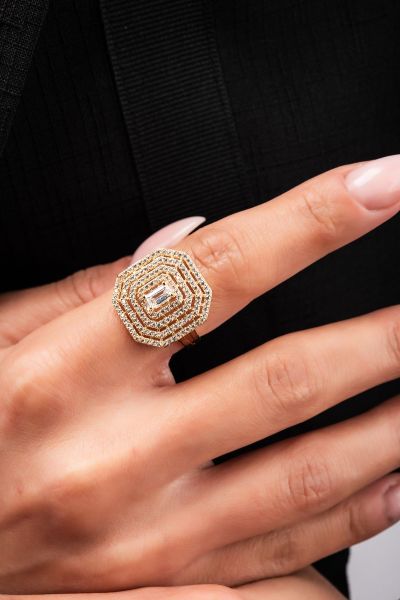 Baget Taşlı Altın Yüzük 8YZK2901 - Altınaşkı