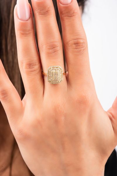 Baget Taşlı Altın Yüzük 8YZK3084 - Altınaşkı