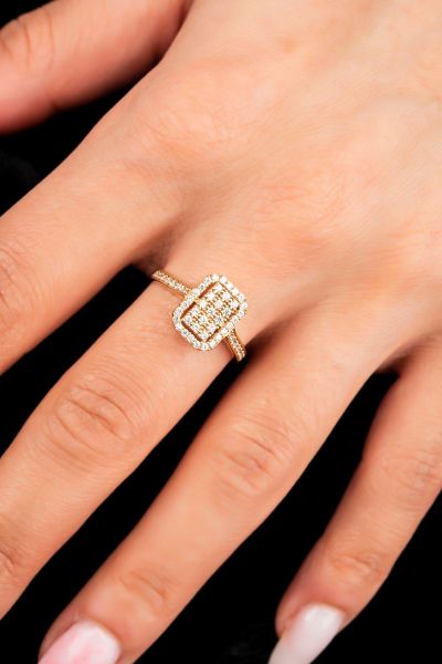 Baget Taşlı Altın Yüzük 8YZK399 - Altınaşkı