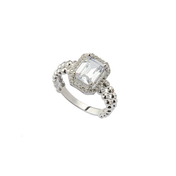 Baget Tektaş Beyaz Altın Yüzük 14YZ2123 - Altınaşkı