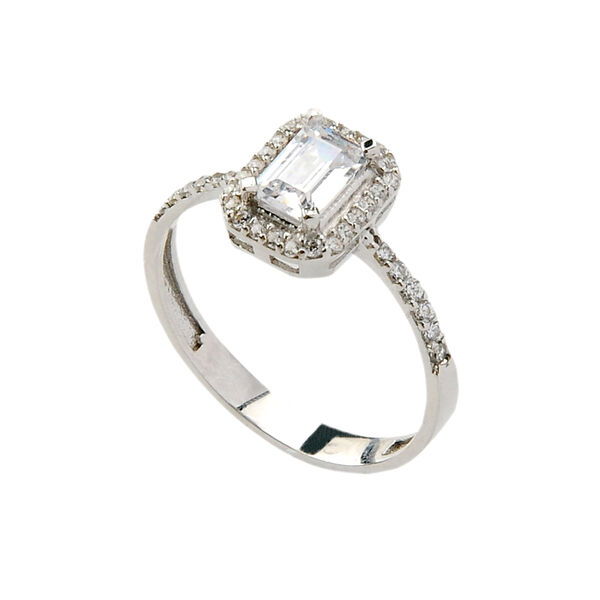 Baget Tektaş Beyaz Altın Yüzük 8YZK445 - Altınaşkı