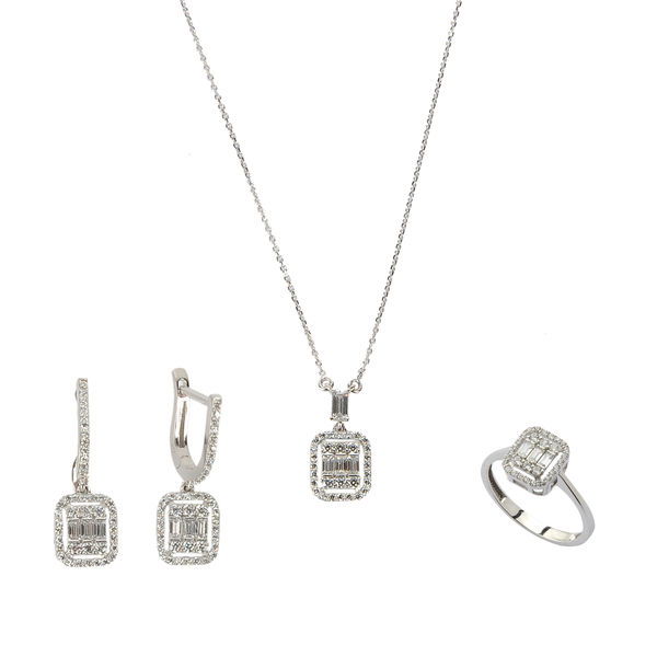 Baget Tektaşlı Altın Set 14MNST94 - Altınaşkı