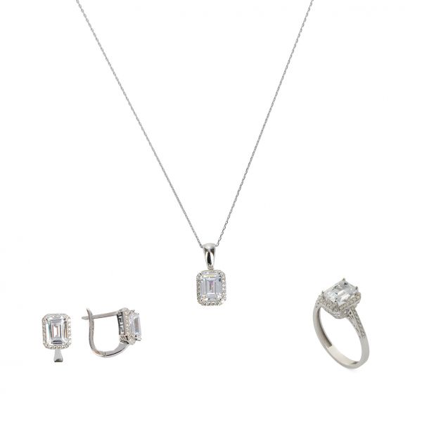 Baget Tektaşlı Altın Set 14MNST86 - Altınaşkı