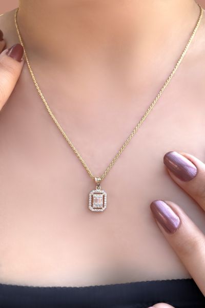 Baget Uçlu Halat Altın Kolye 14KLY6519 - Altınaşkı