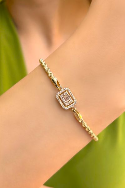 Bagetli Halat Altın Bileklik 8KNY8876 - Altınaşkı