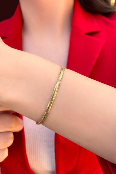 Balıksırtı Altın Bileklik 14KNY6477 - Altınaşkı