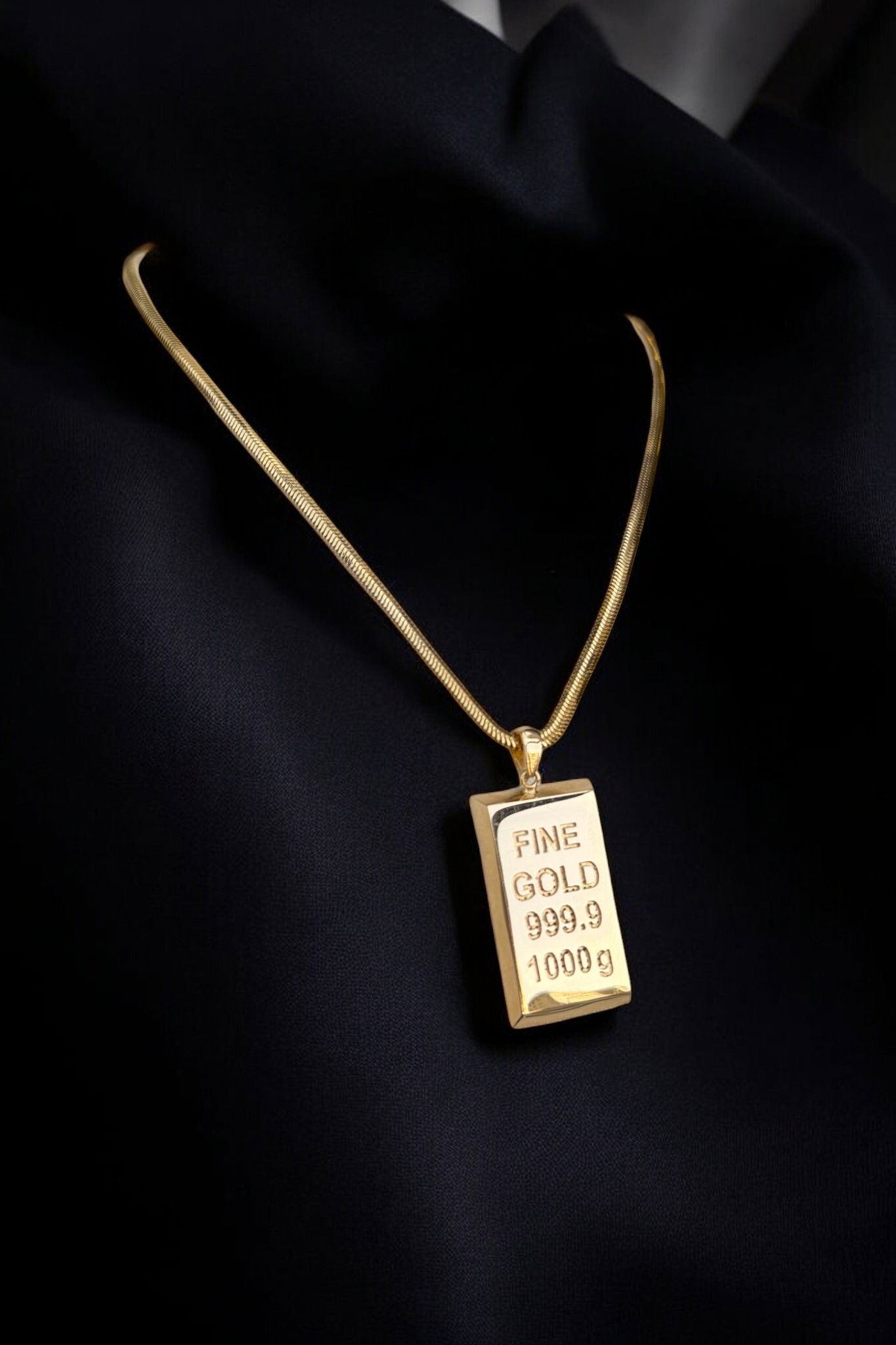 Balıksırtı Külçe Altın Kolye 14KLY9860 - 1