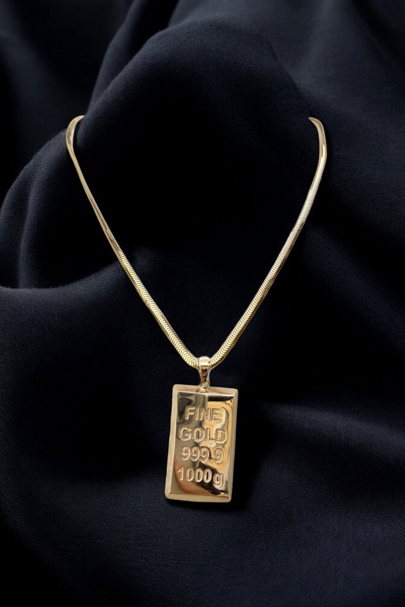 Balıksırtı Külçe Altın Kolye 14KLY9860 - 2