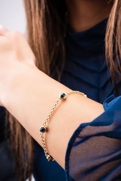 Beş Gözlü Altın Bileklık 14KNY3983 - Altınaşkı