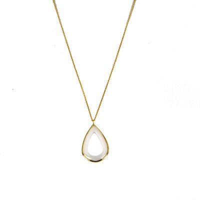 Beyaz Damla Altın Kolye 14KLY175 - Altınaşkı