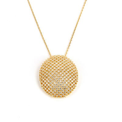 Beyaz Taşlı Altın Kolye 14KLY42 - Altınaşkı