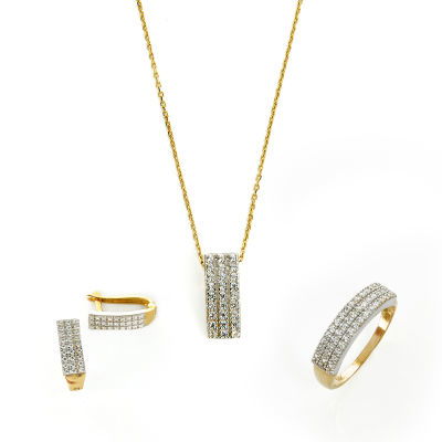 Beyaz Taşlı Altın Set 14MNST1 - Altınaşkı