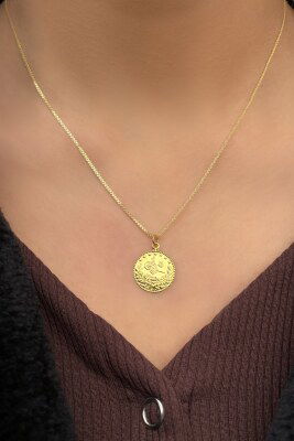 Bismark Zincirli Tuğra Altın Kolye 14KLY4056 - 1