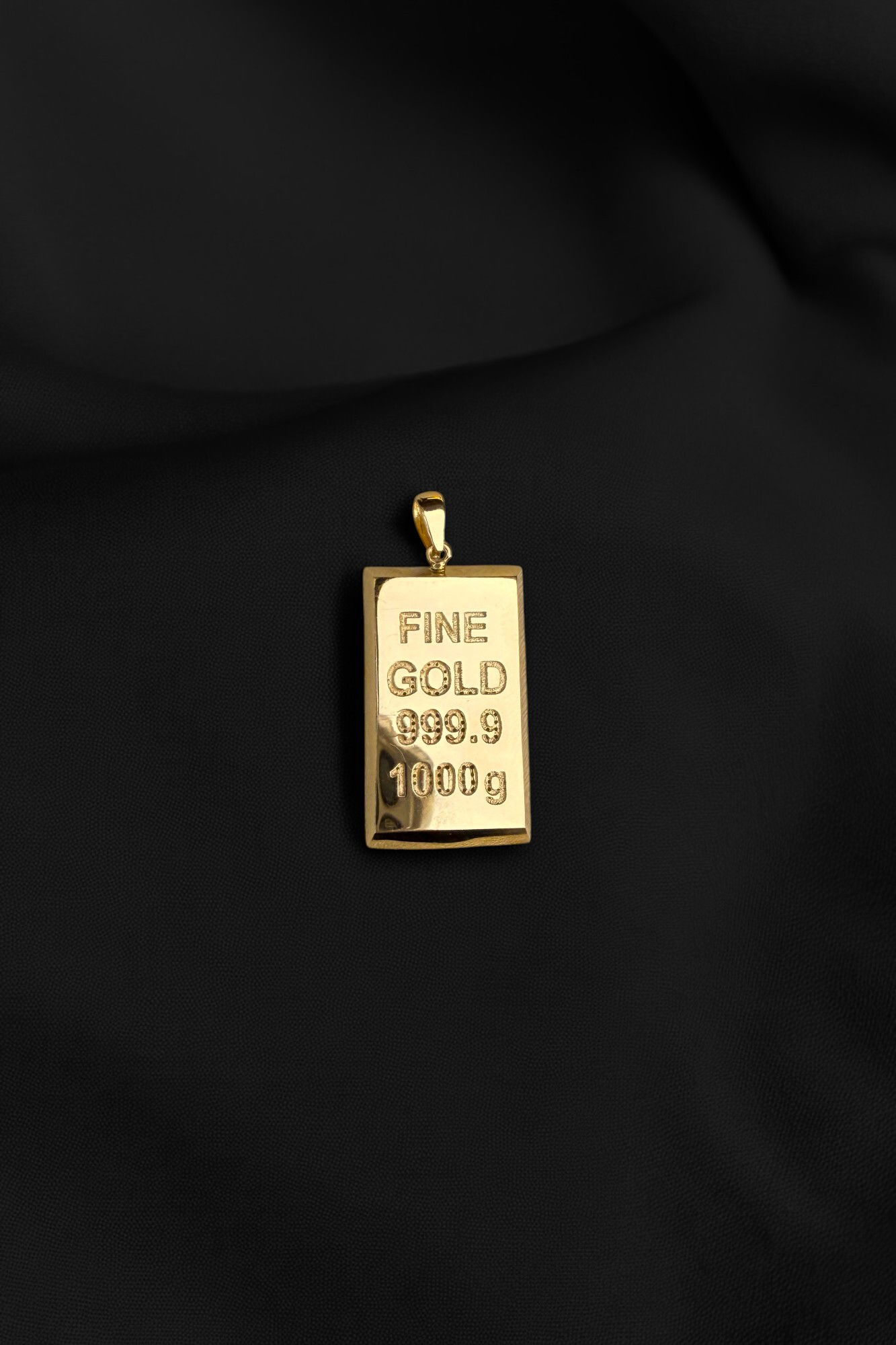 Büyük Külçe Altın Kolye Ucu 14KLY3546 - 1