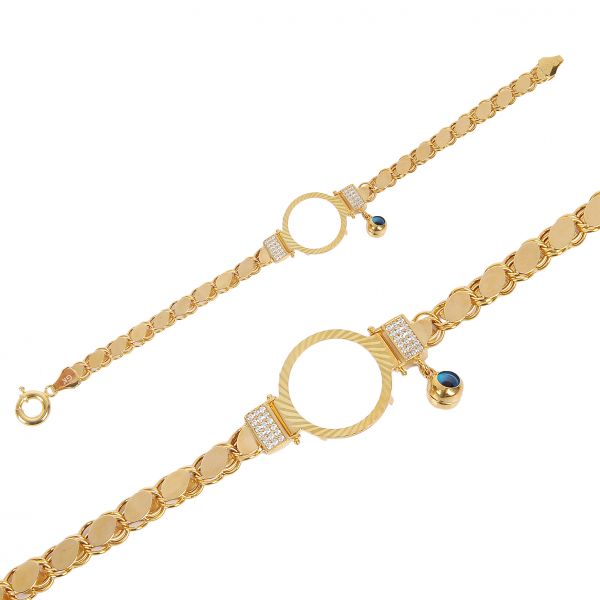 Çeyrek Altın Çerçeveli Pullu Altın Bileklik 8KNY68 - Altınaşkı