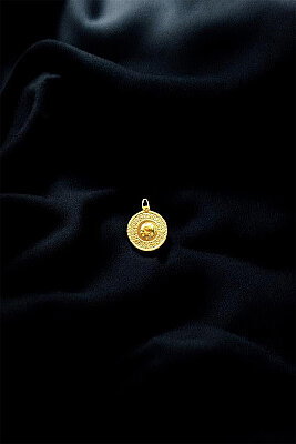 Çeyrek Baskılı Altın Kolye Ucu 14KLY5489 - 2