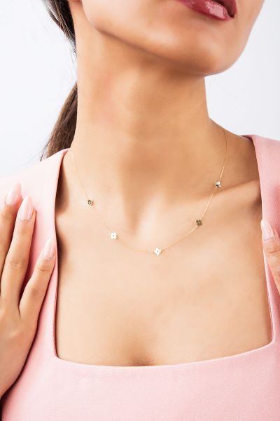 Çiçek Altın Kolye 14KLY4860 - Altınaşkı