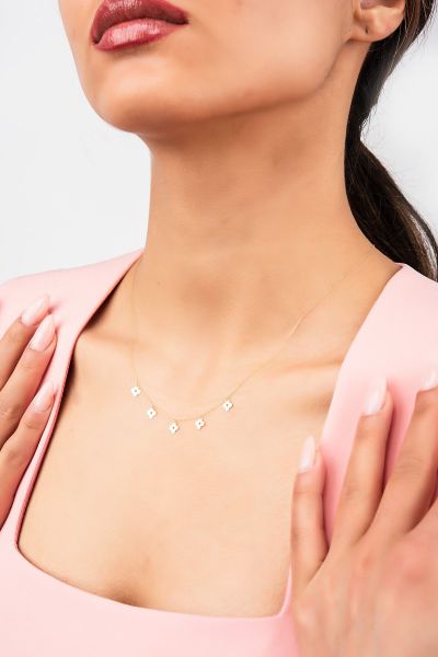 Çiçekli Altın Kolye 14KLY4856 - Altınaşkı