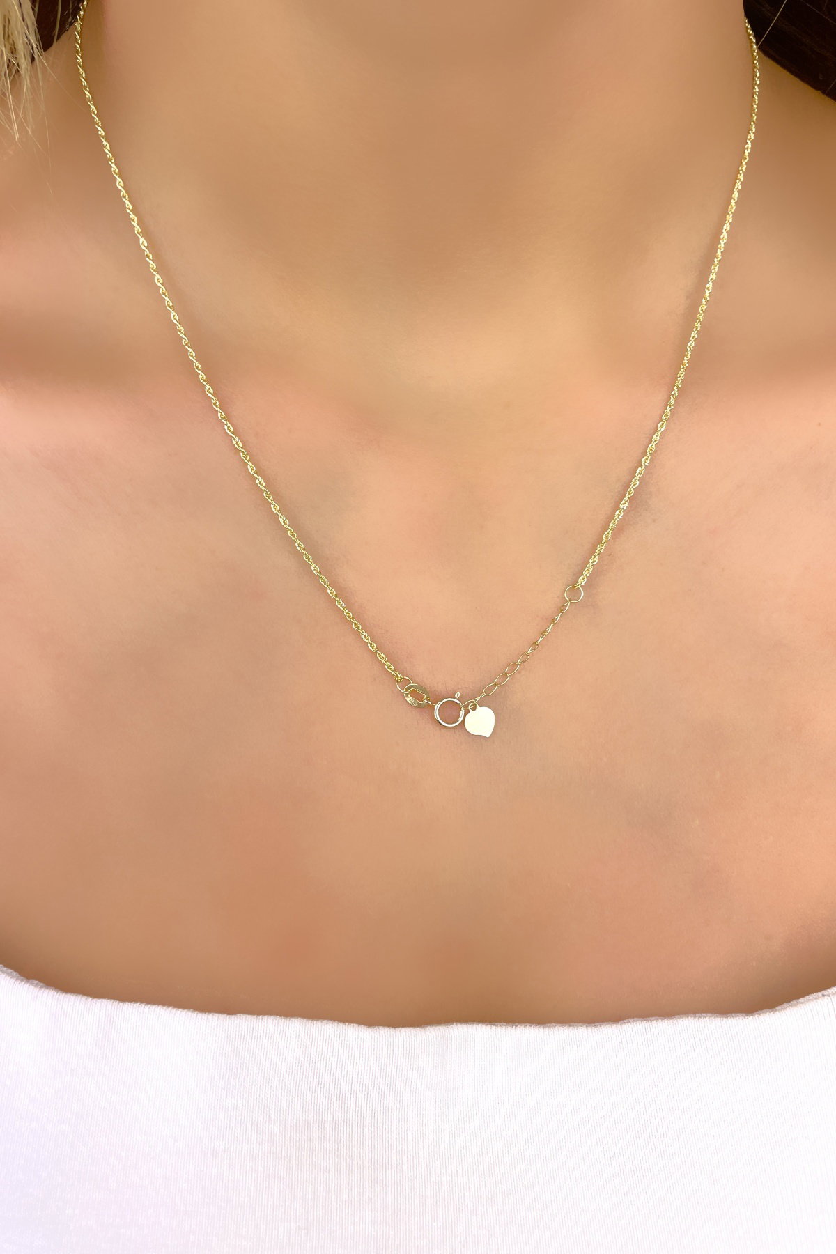 Çift Halat Altın Kolye 14KLY1154 - 3