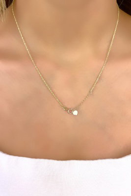 Çift Halat Altın Kolye 14KLY1154 - 3