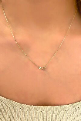 Çift Halka Altın Kolye 14KLY936 - 4