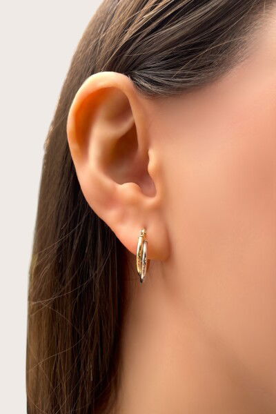 Çift Halka Altın Küpe 14KP2310 - Altınaşkı