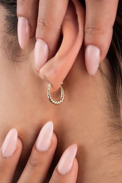 Damla İstiridye Altın Küpe 14KP2835 - Altınaşkı