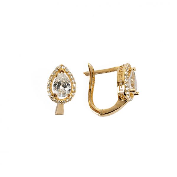 Damla Taşlı Altın Küpe 14KP003 - Altınaşkı