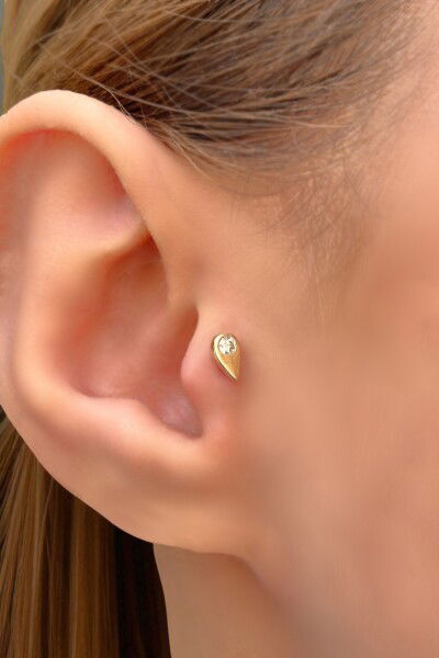 Damla Tragus Altın Küpe 14KP8572 - Altınaşkı