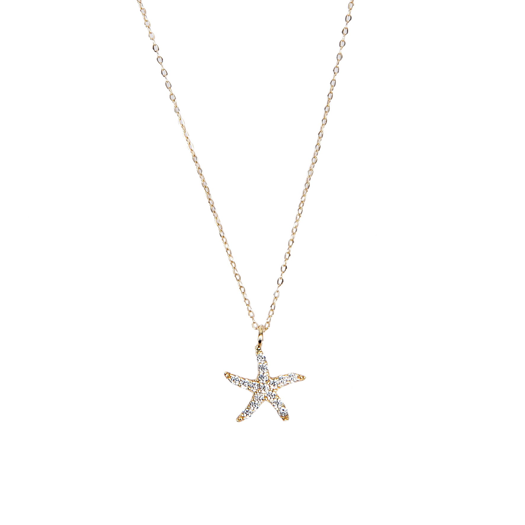 Deniz Yıldızı Hayalet Altın Kolye 8KLY735 - 1