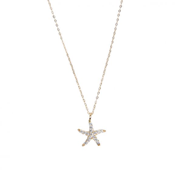 Deniz Yıldızı Hayalet Altın Kolye 8KLY735 - Altınaşkı