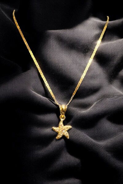 Deniz Yıldızı Parlak Altın Kolye 14KLY7865 - Altınaşkı