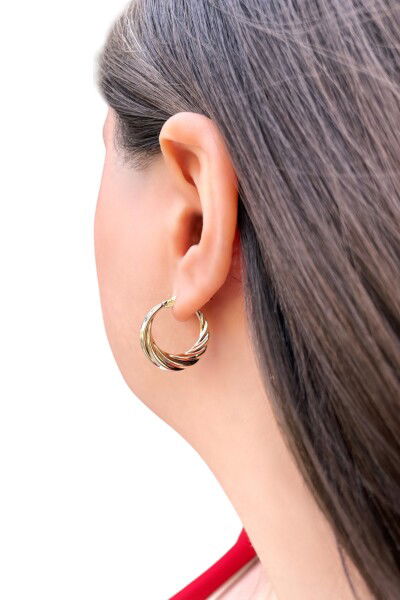 Desenli Altın Küpe 14KP7428 - Altınaşkı