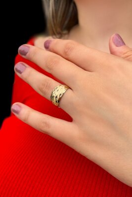 Desenli Taşsız Altın Yüzük 14YZ8155 - 2